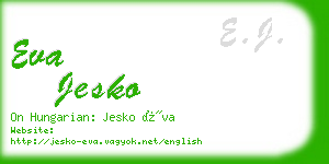 eva jesko business card